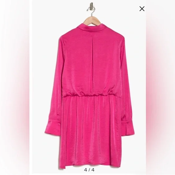 BCBG Hot Pink Chiffon Short Dress. NWT, Meduim - Picture 6 of 7